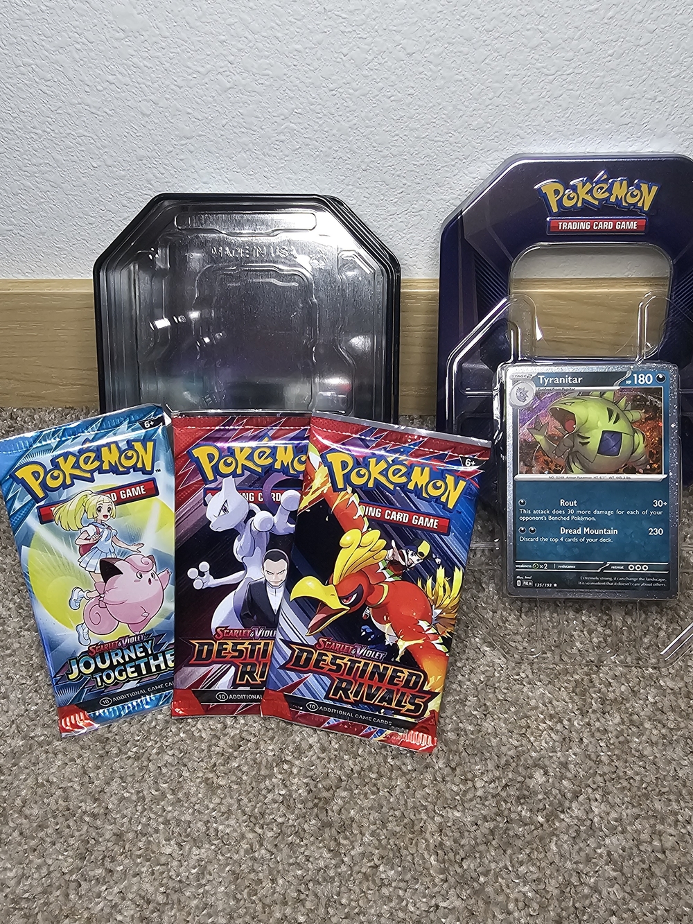 Trading Card Game Tin with Booster Packs and Tyranitar Promo - Blue